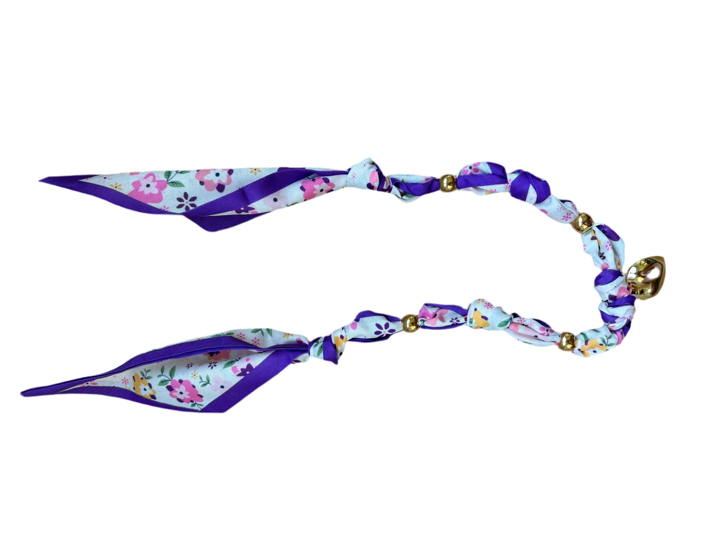 1 Scarf Jewelry (purple, tiny floral print)