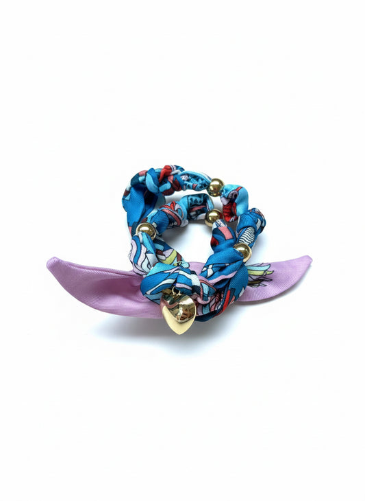 1 Scarf jewelry (blues, purple)
