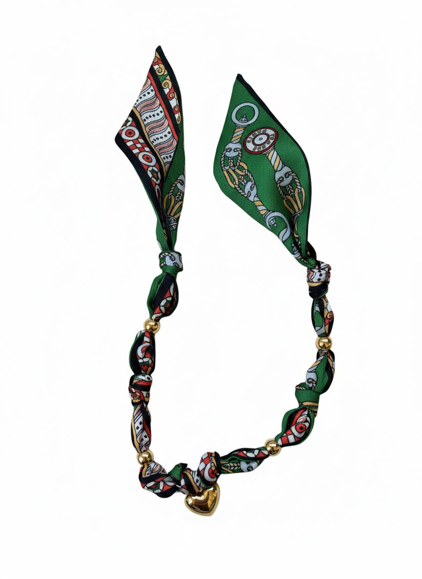 1 scarf jewelry (green)