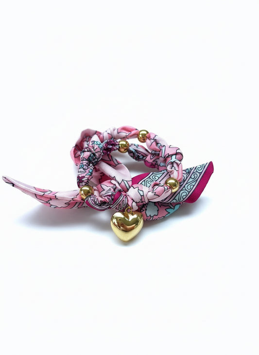 1 Scarf jewelry (pink and blue)