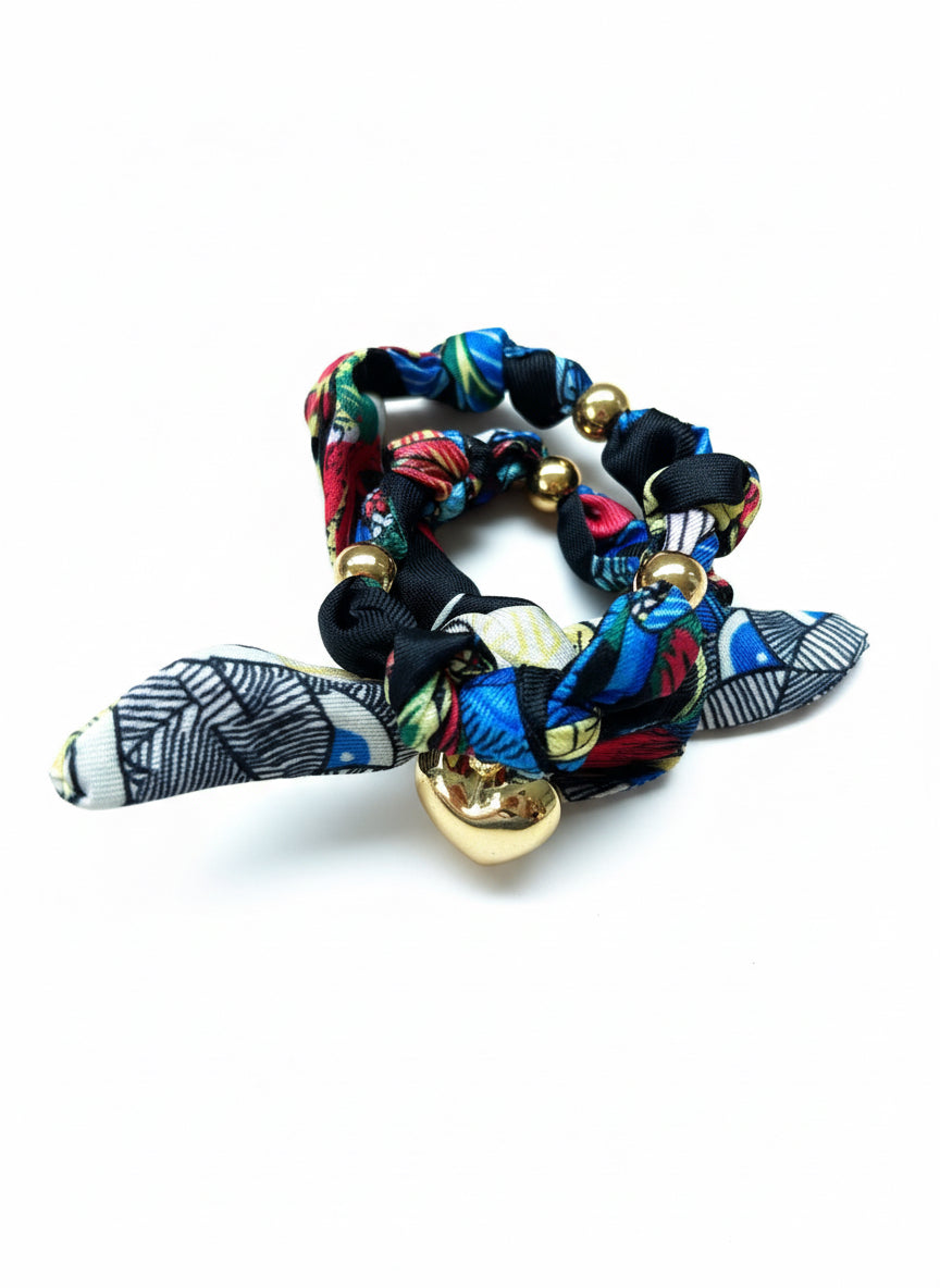 1 Scarf jewelry (black, yellow, red, blue)