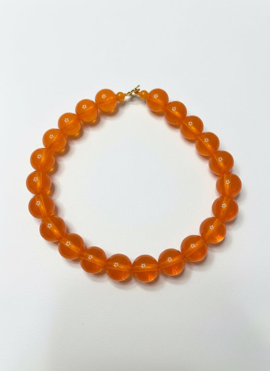 Beaded necklace (large orange)