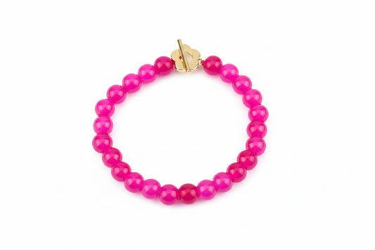 Bead Bracelet (hot pink)