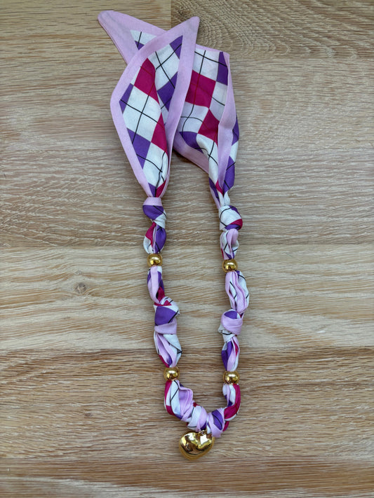 1 Scarf Jewelry (purple, pink plaid)