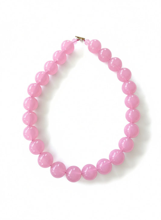 Beaded necklace (large pink)