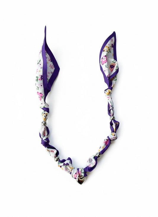 1 scarf jewelry (purple, small flowers)
