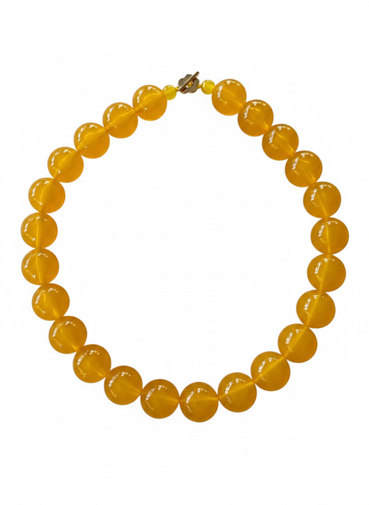 Beaded necklace (large gold)