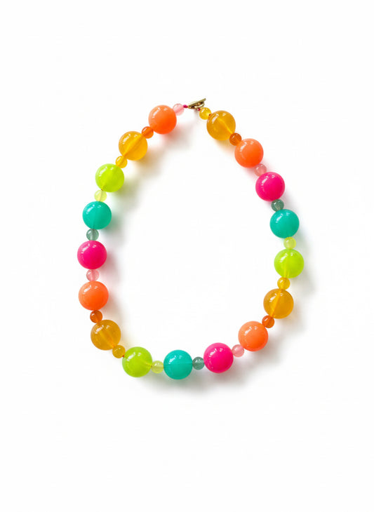 Beaded necklace (large rainbow)