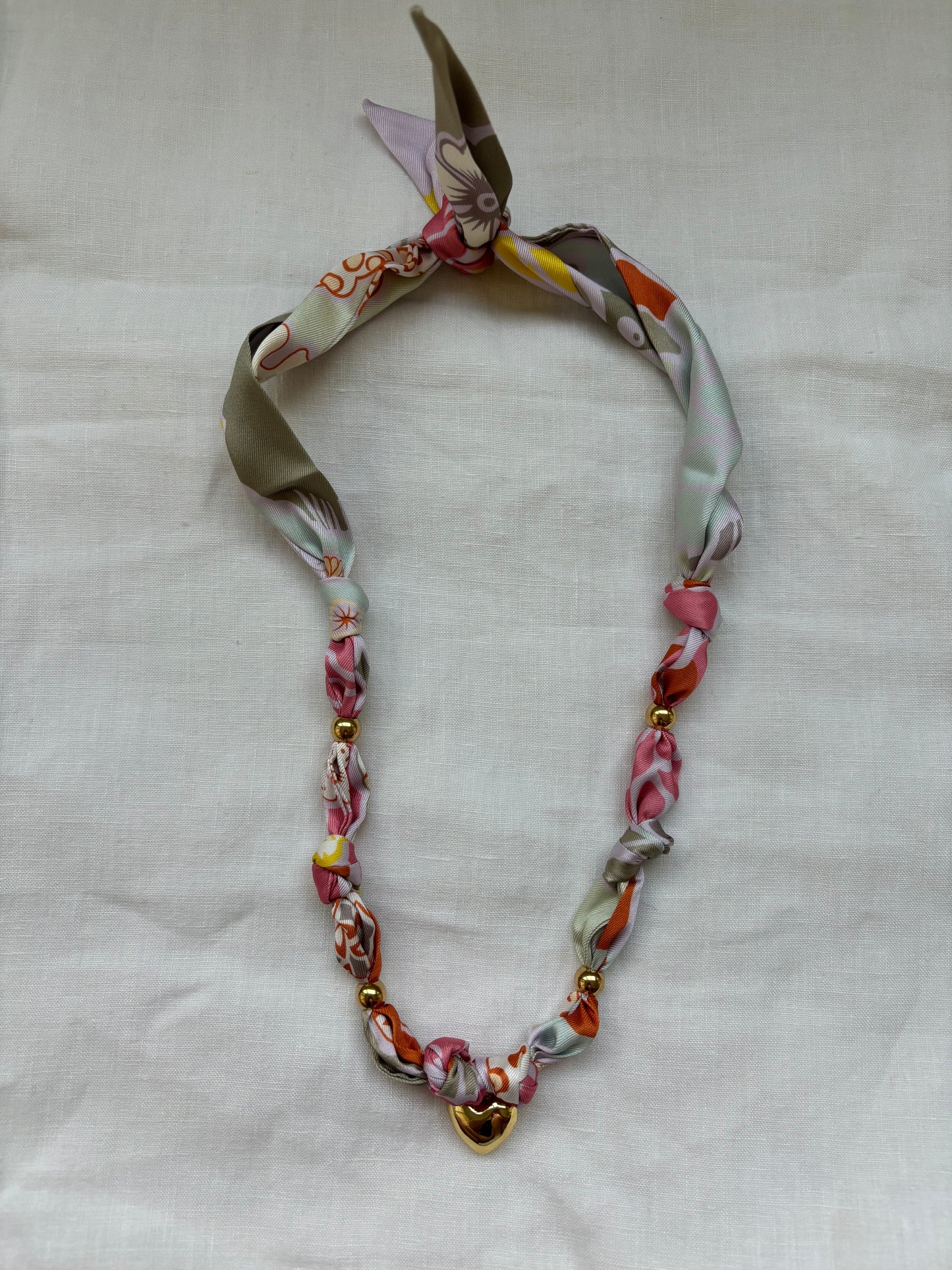1 Long scarf necklace (pink)