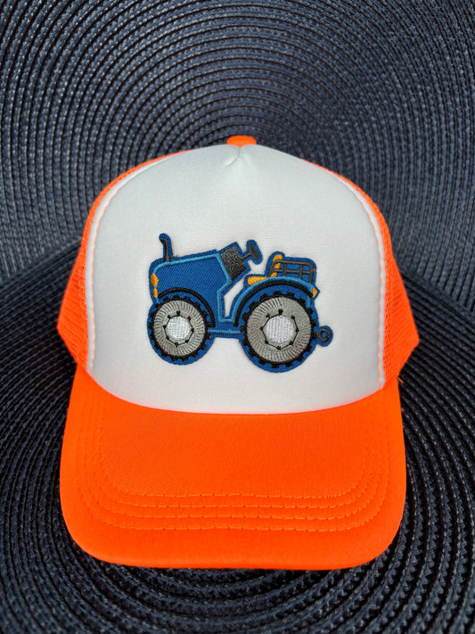 Blue Tractor Kid Hat