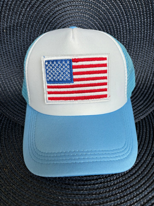Light Blue USA Adult Hat