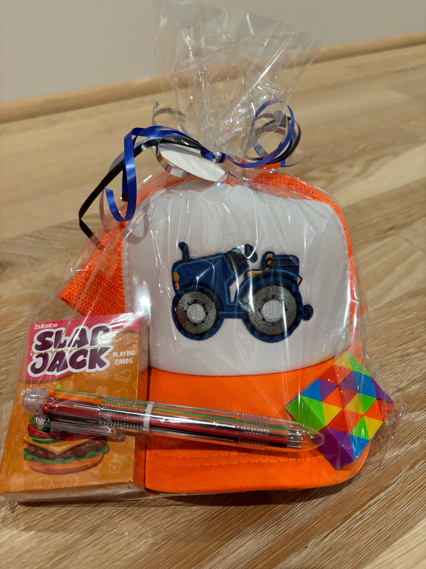 Kid Gift Pack (orange hat with blue tractor)