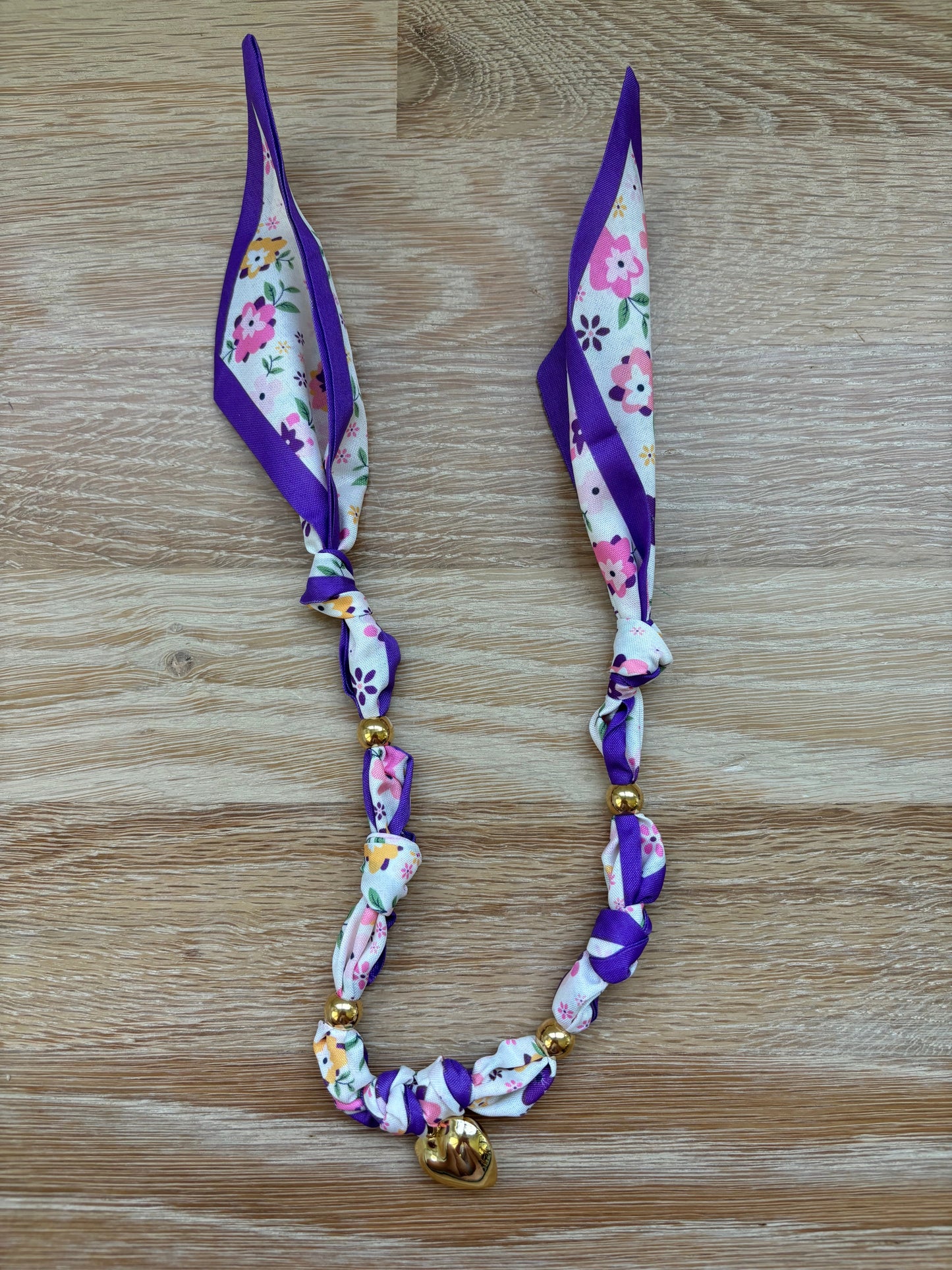 1 Scarf Jewelry (purple, tiny floral print)