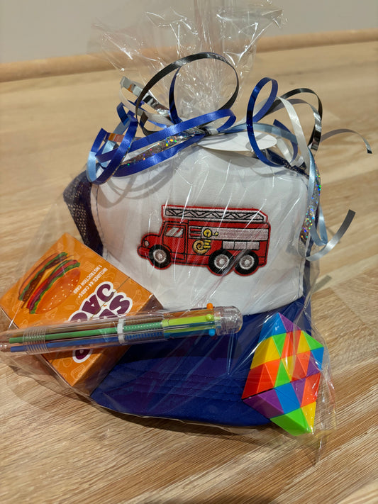 Kid Gift Pack (blue hat with fire truck)