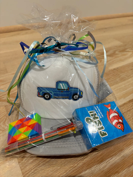 Kid Gift Pack (grey hat with blue truck)