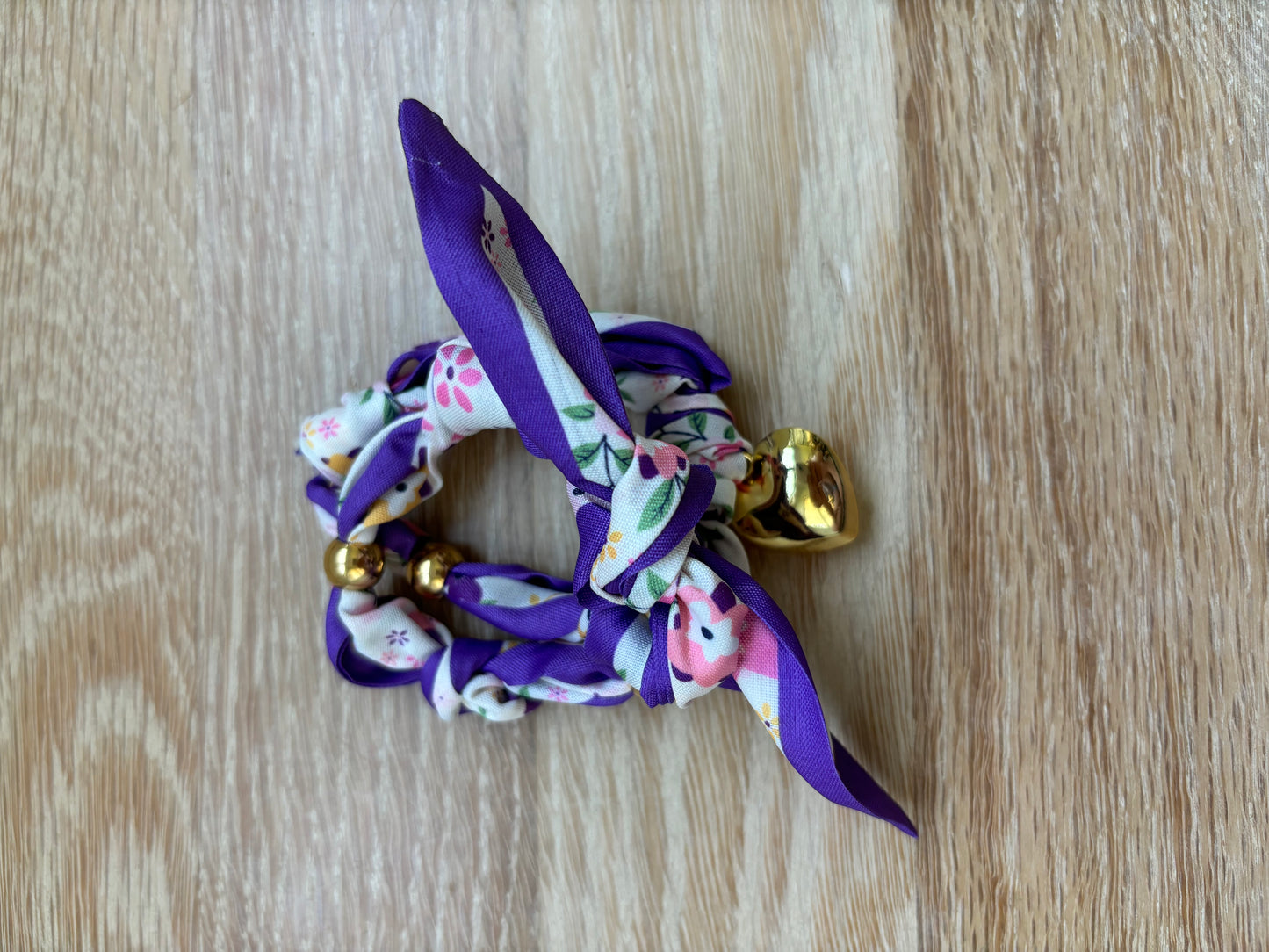 1 Scarf Jewelry (purple, tiny floral print)