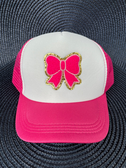 Hot Pink Bow Kid Hat