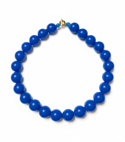 Beaded necklace (large blue)