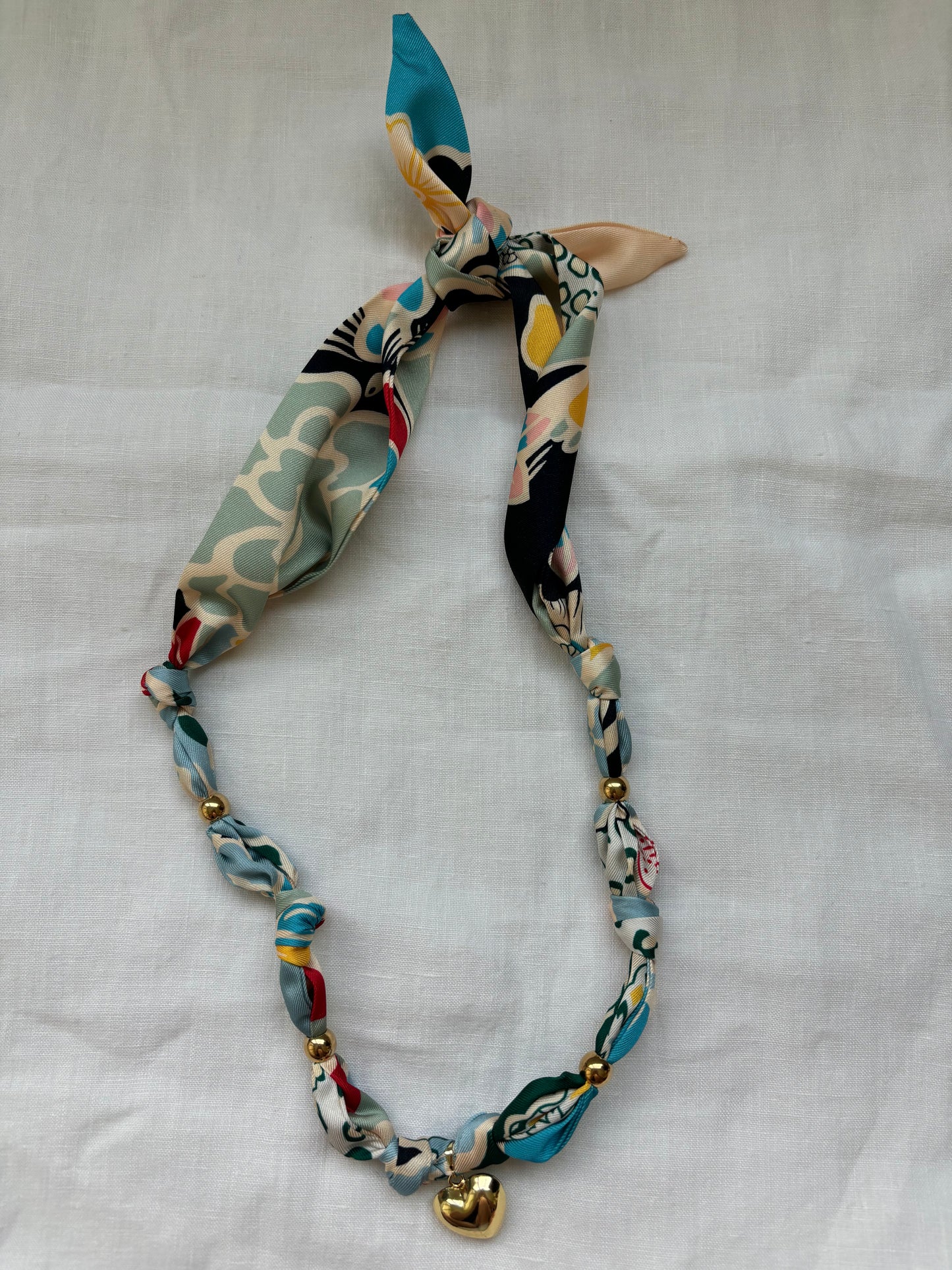 1 Long scarf necklace (blue, red, yellow, green)