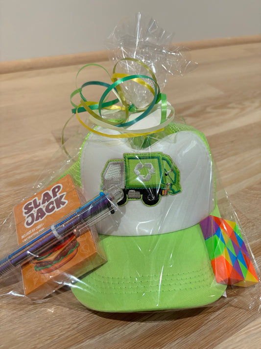 Kid Gift Pack (neon green hat with garbage truck)