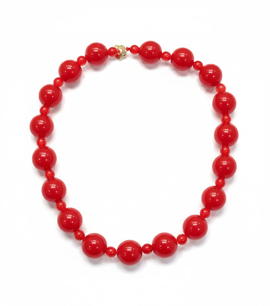 Bead Necklace (large red)